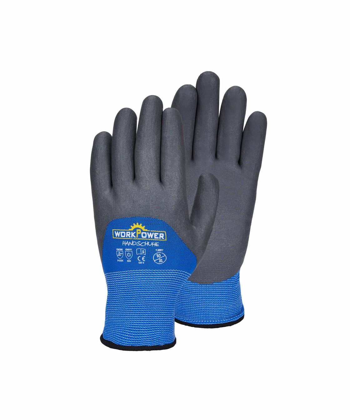 Winter-Feinstrickhandschuh Thermogrip, schwarz/royal schwarz/royalblau