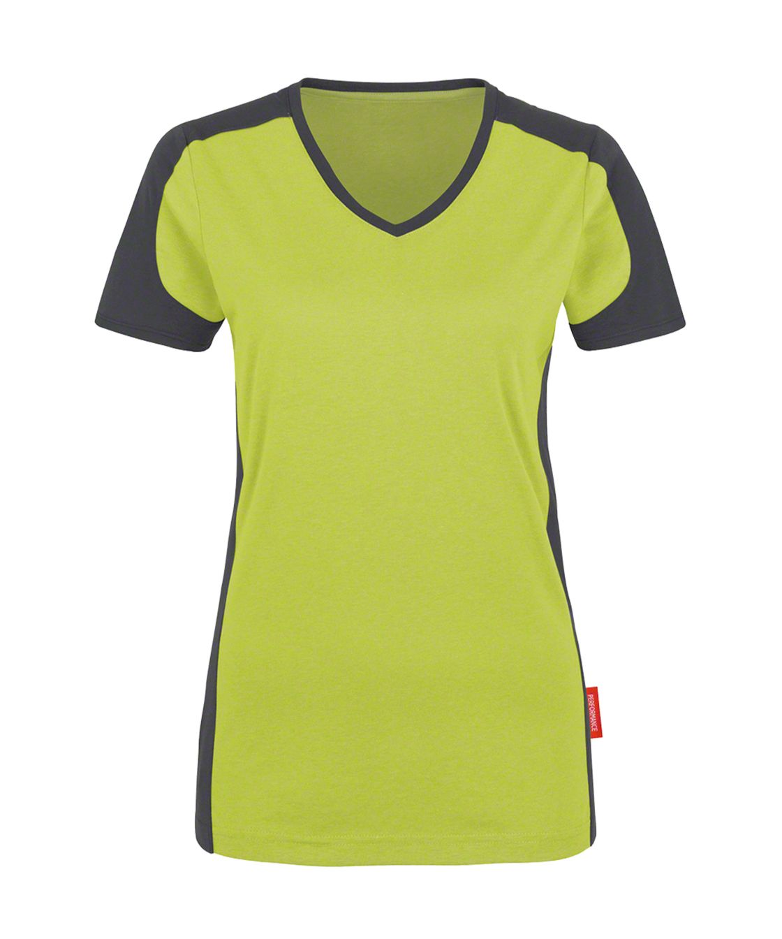 Damen V-Shirt, kiwi/anthrazit kiwi/anthrazit