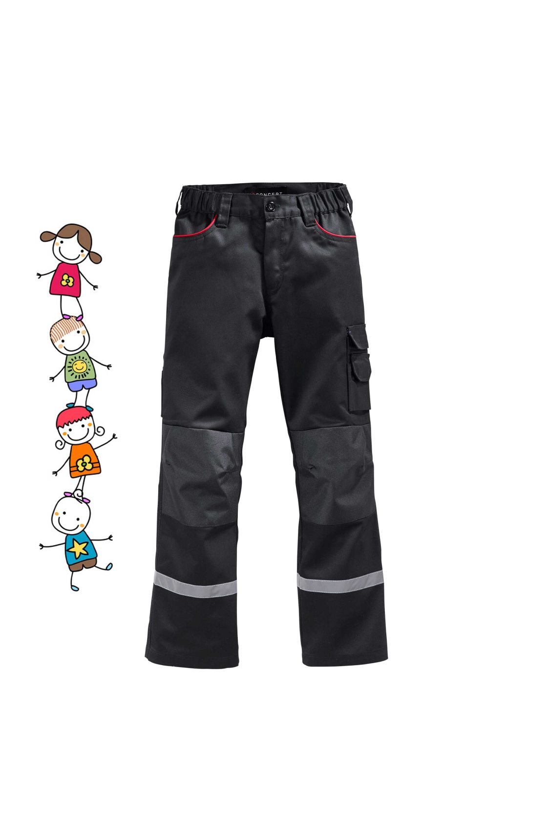 Kinder-Bundhose, schwarz schwarz