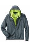 Strick-Fleecejacke Goldegg, grau/schwarz-meliert/gelb grau/schwarz-meliert/gelb